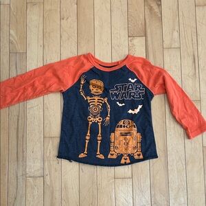 Star Wars branded Halloween Kids' Black and Orange Long Sleeve Tee